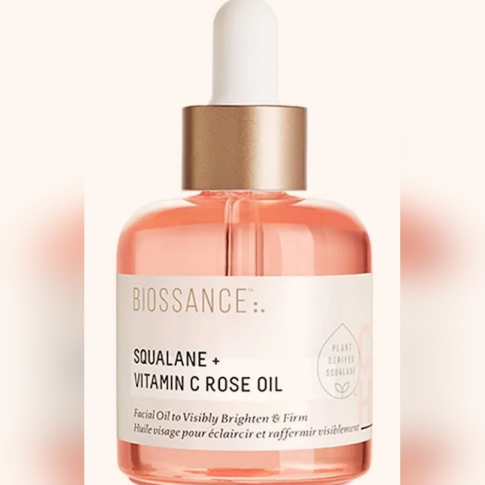 NEW BIOSSANCE Squalane + Vitamin C Rose Oil, Set of 3